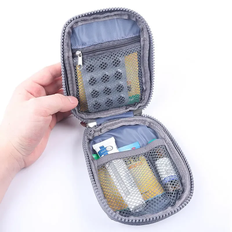 Mini bolsa de almacenamiento de medicamentos portátil, Kit de primeros auxilios de viaje al aire libre, organizador, bolsa de supervivencia de emergencia, estuche para pastillas - imagen 2