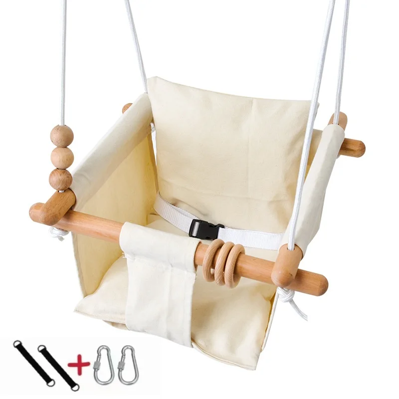 Columpio pequeño de lona para bebé, columpio para el hogar, Columpio de tela para jardín al aire libre, entretenimiento para niños - imagen 3