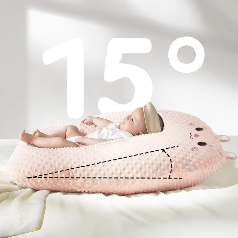 Almohadilla de pendiente antiescupir para bebé, cama de alimentación para recién nacido, almohada de lactancia, artefacto de talla grande para dormir en la cama - imagen 3