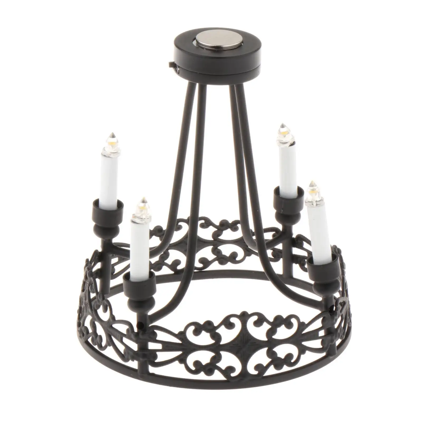 1/12 Scale Miniature Chandelier Accessories Toy Scenery Supplies Ceiling Lighting for Kitchen Living Room Dining Room Home Decor