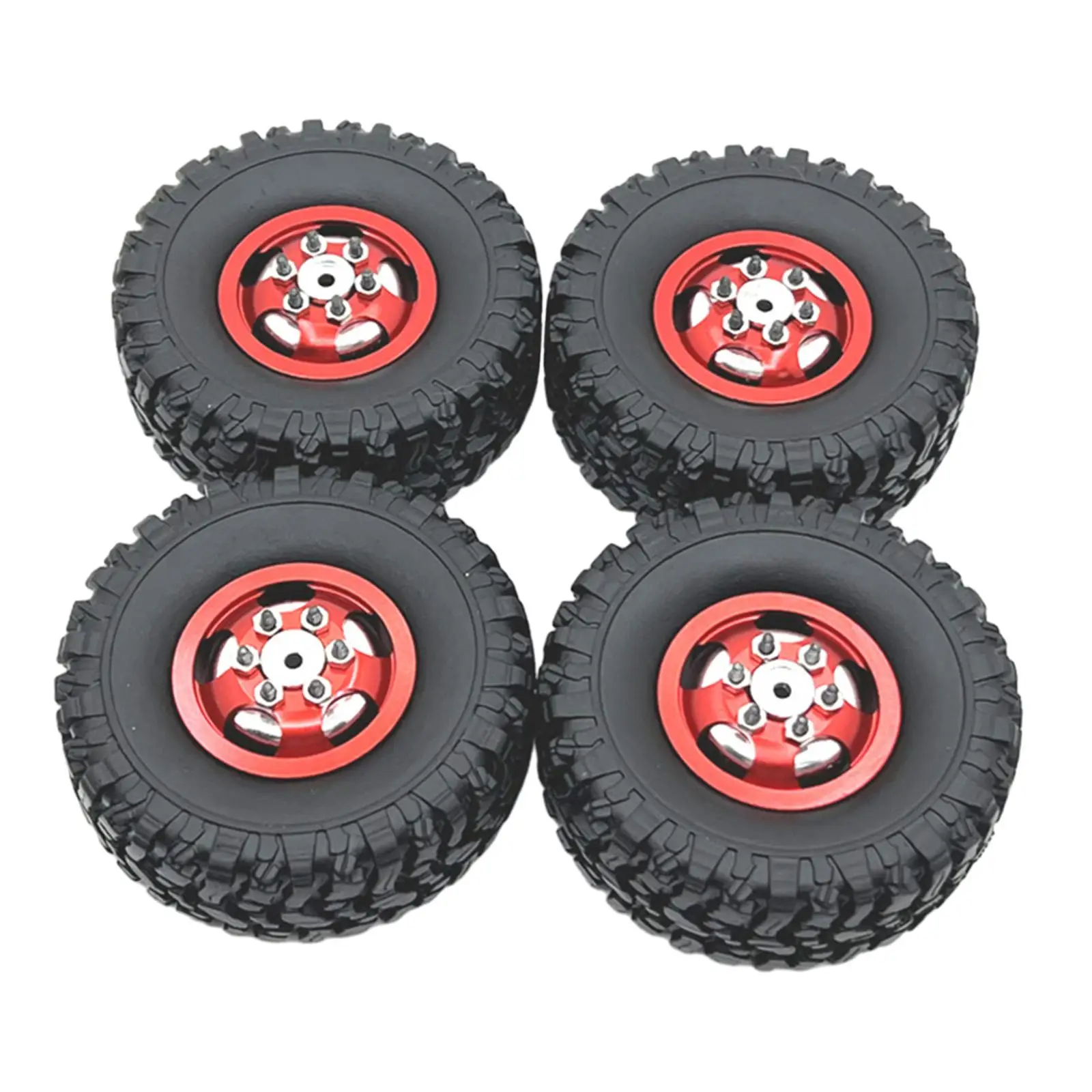 4Pcs RC Car Wheels and Tires Durable Easy to Install RC Crawler Car Tires RC Part for 1/12 MN82 99S D91 MN78 1/16 RC Crawler Car