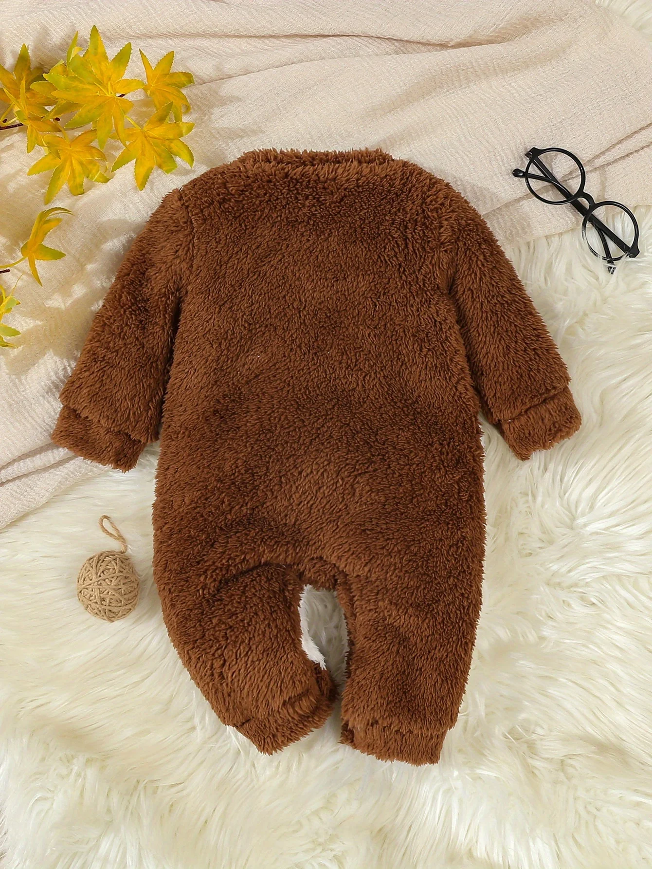 Vestido de felpa con bordado de osito para bebé - imagen 5