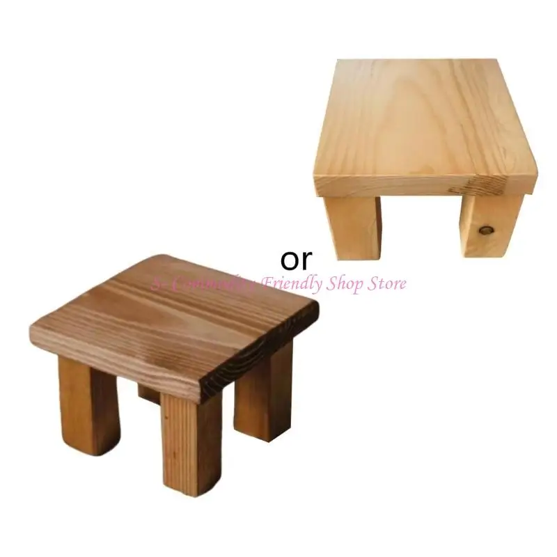 Mesa de madera artesanal para sesión de fotos de recién nacidos - imagen 2