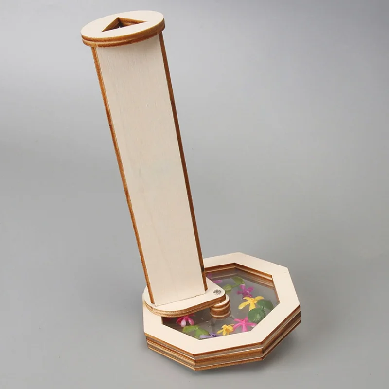 Caleidoscopio giratorio mágico de madera DIY, juguete para niños, juguetes de ciencia física, herramienta Experimental, Kit de vástago, aprendizaje educativo para regalo de chico - imagen 5