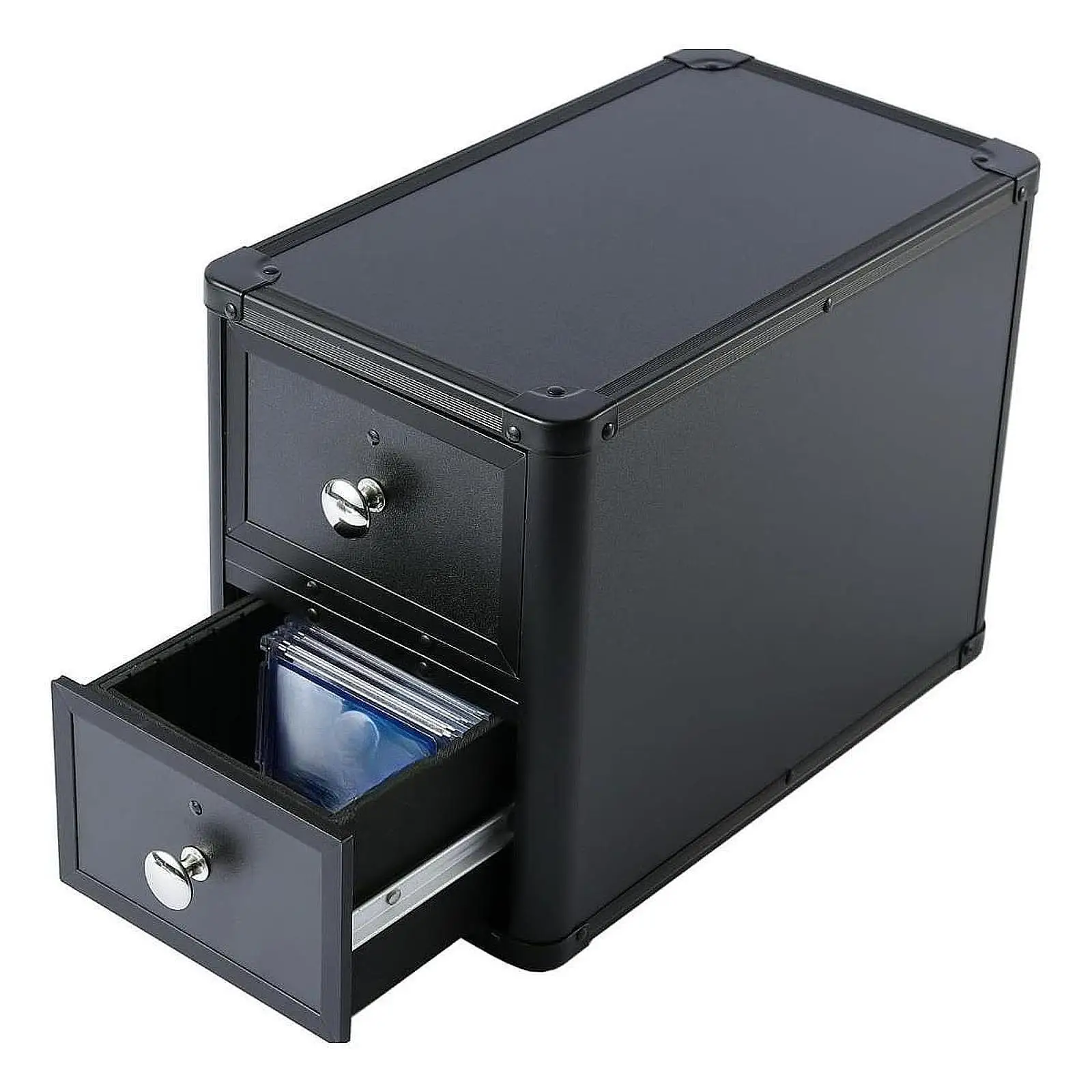 Graded Card Case Protector Sturdy for Adults Lightweight Collector Gathering Holder Organizer with 2 Drawers Sport Card Case