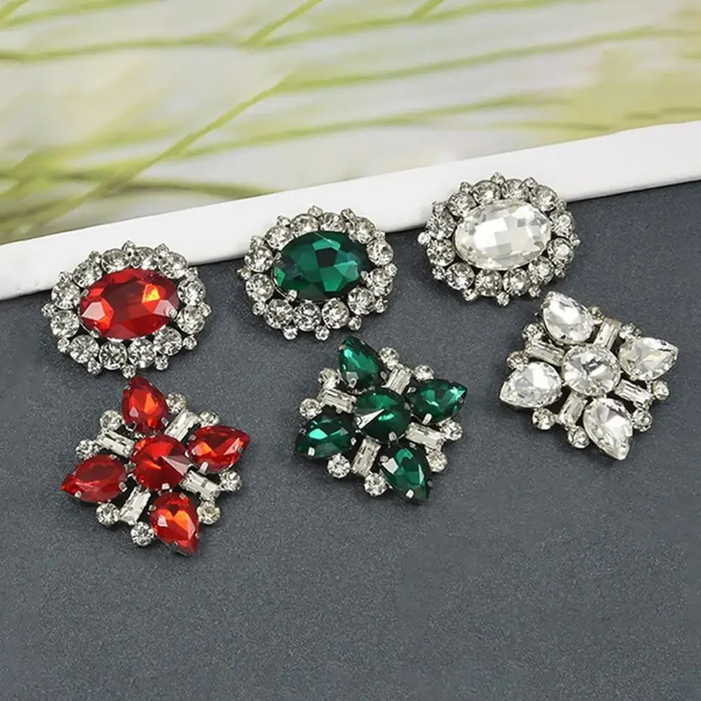 Clips de zapatos de Metal brillante a la moda, diamantes de imitación, hebilla extraíble, decoraciones de zapatos de cristal, tacón alto