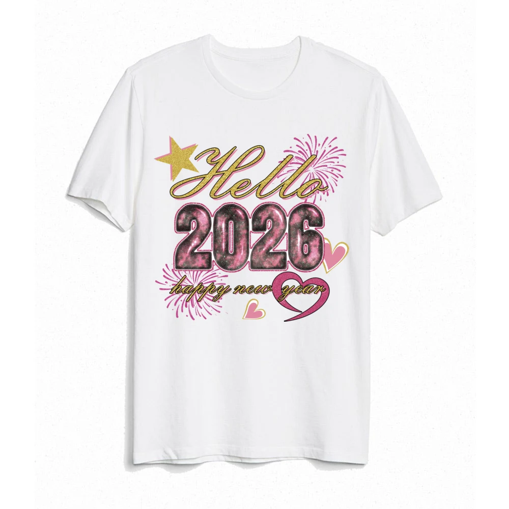Hola 2026 Feliz Año Nuevo aspecto familiar papá mamá niños camisa bebé mono familia camiseta Año nuevo fiesta de vacaciones ropa familiar - imagen 4