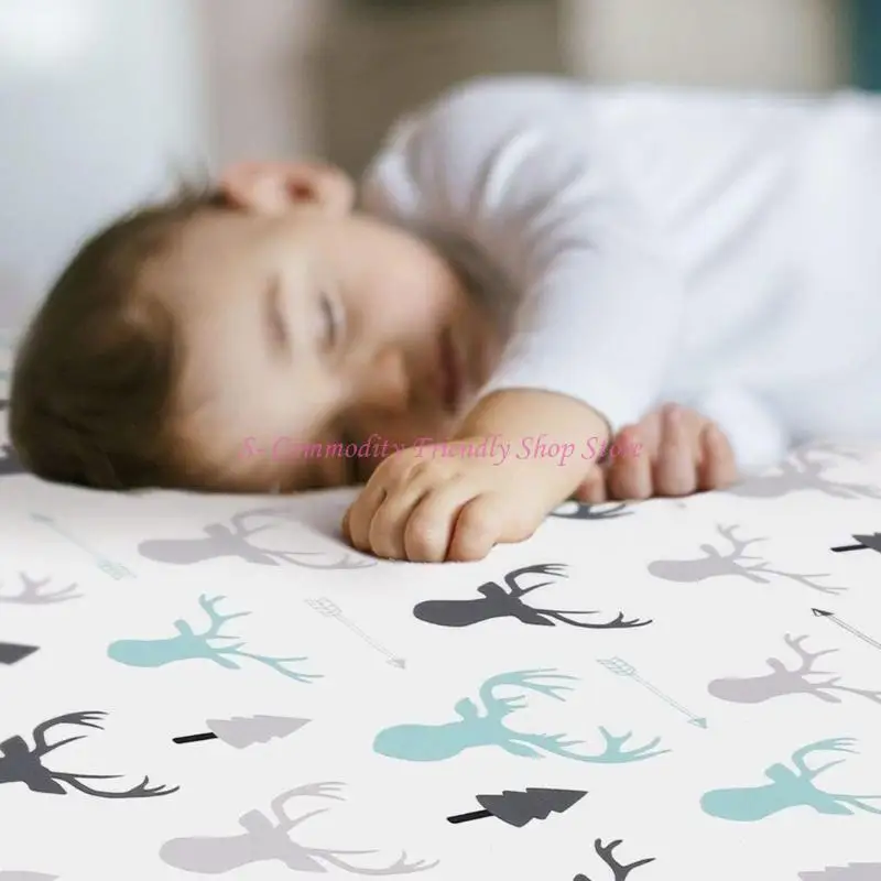 Sábanas bajeras estampadas de algodón suave para cuna de bebé - imagen 5