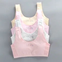 Sujetador de malla de algodón puro para niñas, chaleco transpirable, ropa interior para estudiantes de secundaria, KF931