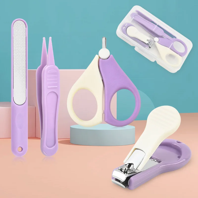 4 unids/set herramientas para el cuidado del bebé lima de uñas para bebé recién nacido tijera para uñas niño cortaúñas portátil recortador pinzas Kit utensilios de cuidado