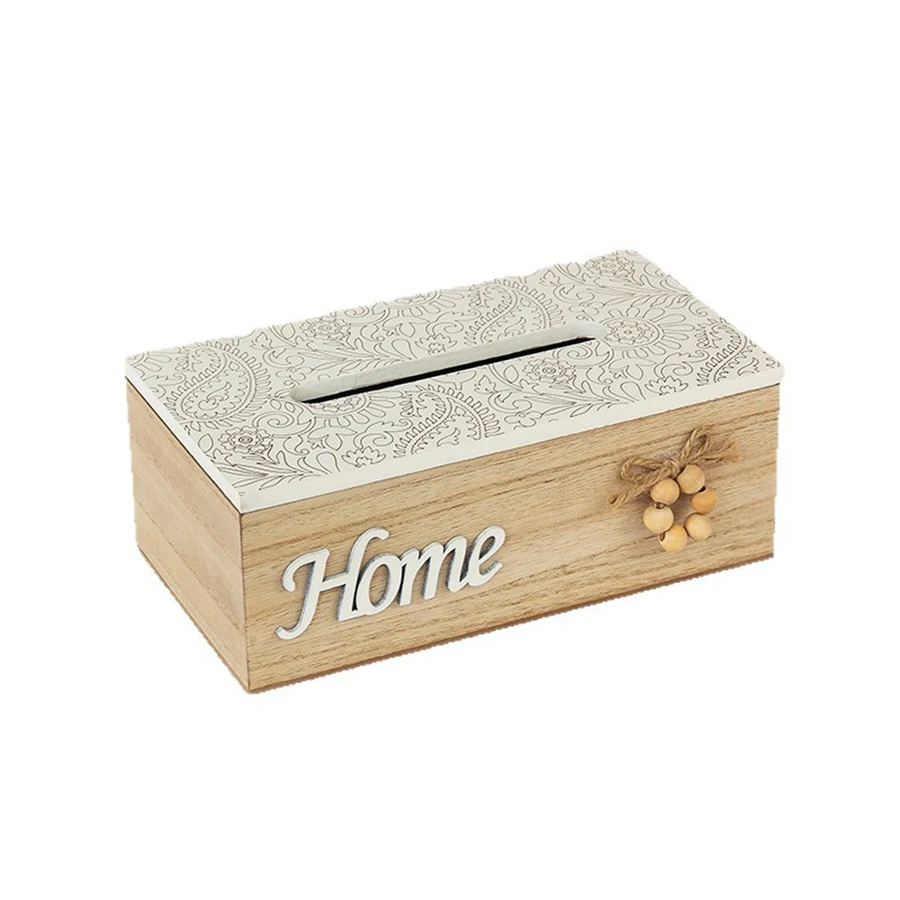 Caja de pañuelos de madera europea hecha a mano, cajas de papel modernas para restaurante occidental, organizador de servilletas de escritorio para sala de estar, decoración del hogar - imagen 5