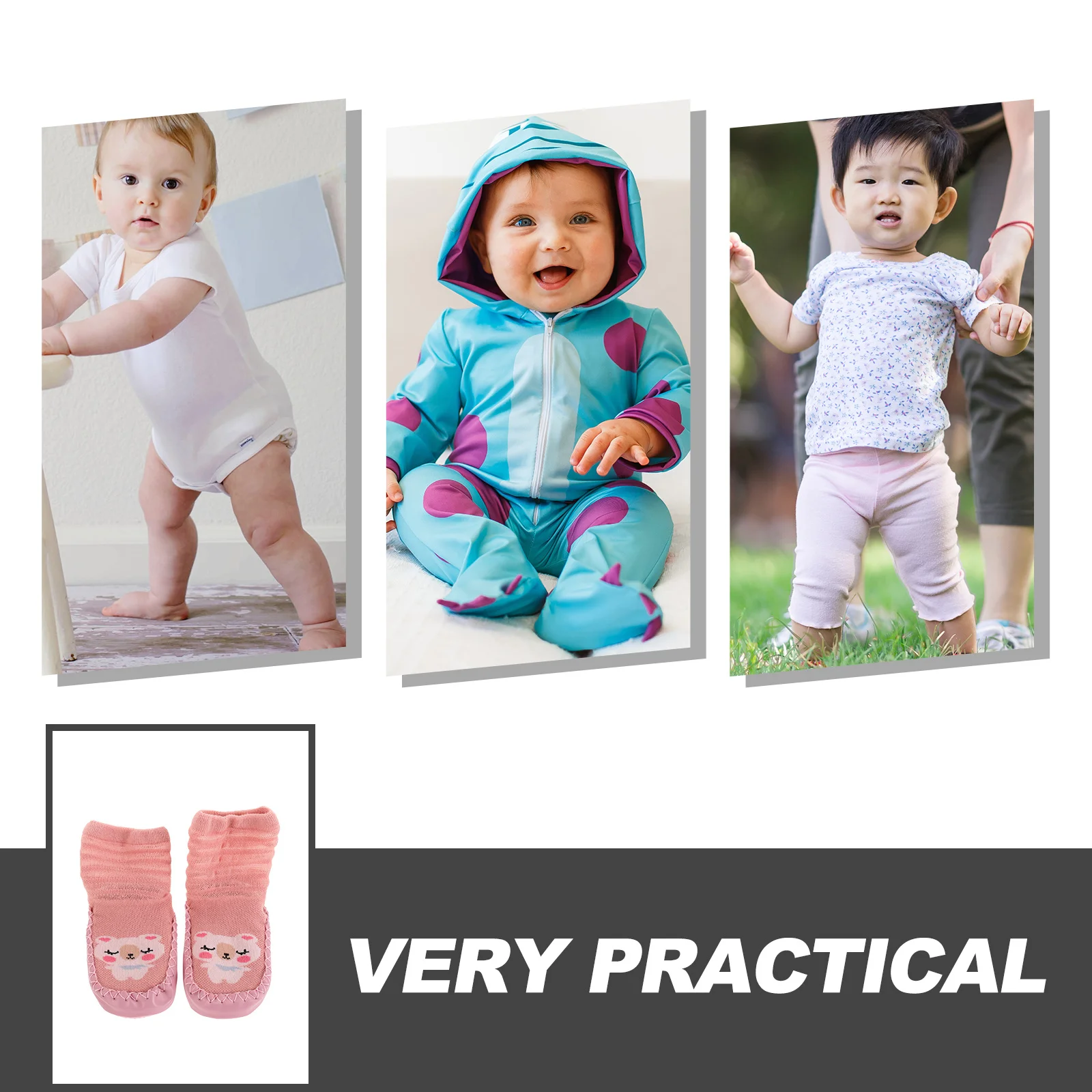 1 par de calcetines antideslizantes para caminar para bebés, zapatos de entrenamiento infantil de suela suave de malla, calcetines antideslizantes para suelo interior para niños pequeños y niñas - imagen 3