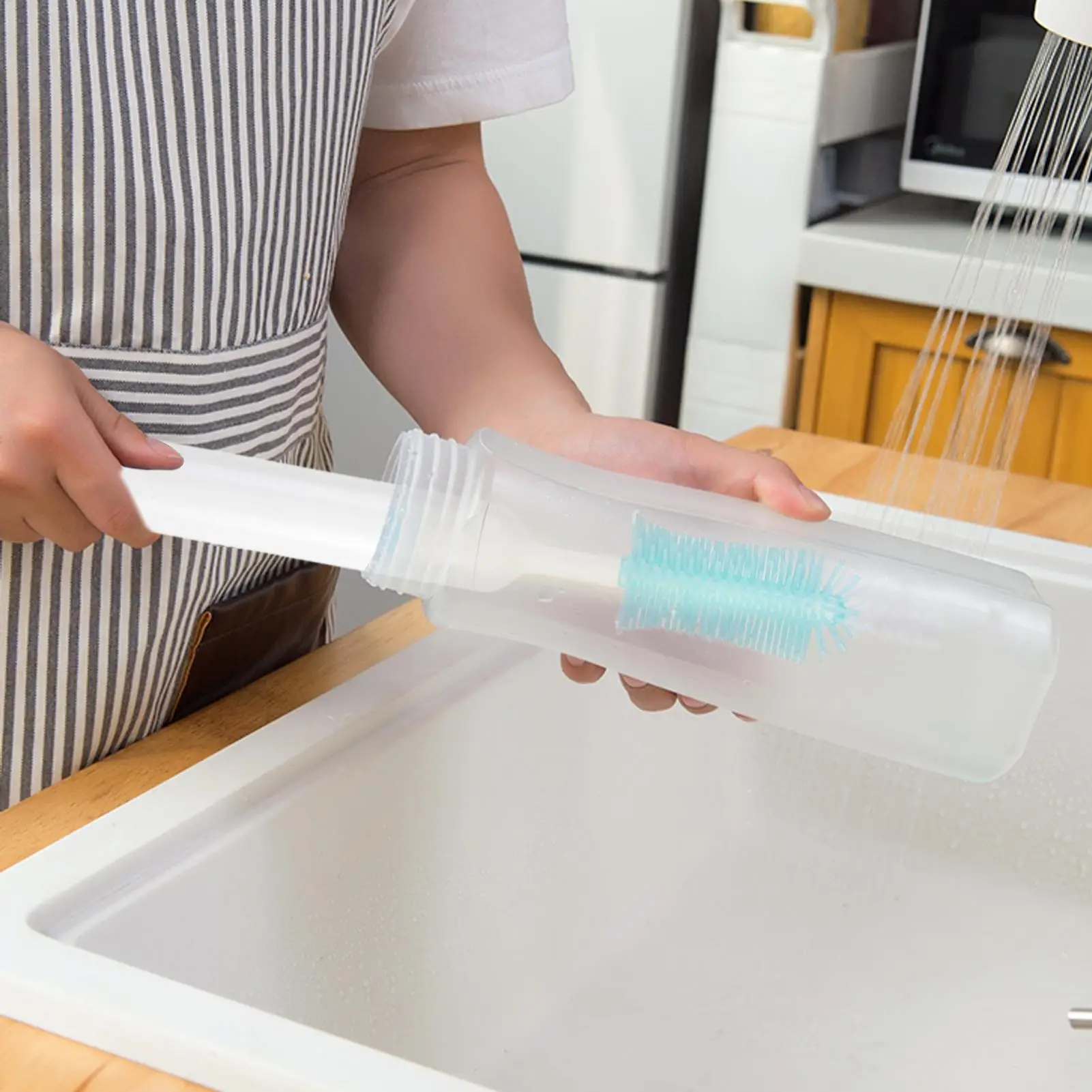 Cepillo para biberones eléctrico impermeable, cepillo para lavadora de biberones, Kit de herramientas reemplazable, suministros de limpieza para mujeres, mamá, cocina casera - imagen 3