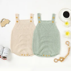 Ropa para niñas de 0 a 18m, prendas de vestir sólidas para otoño e invierno, monos sin mangas para niños recién nacidos, monos para niños de una pieza