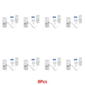 8Pcs White