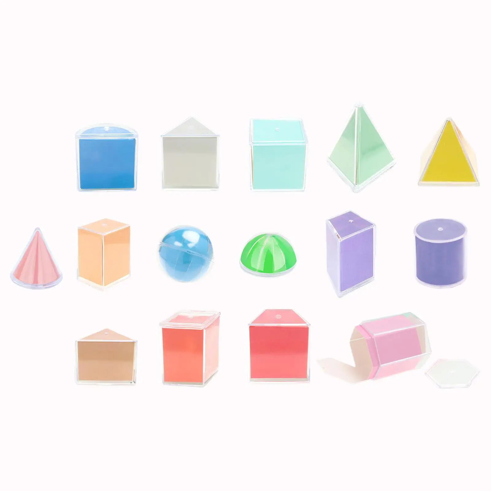 3D Geometric Shapes Montessori Learning Toys Educational Toy Geometric Shapes Blocks Set for Babies Ages 2+ Preschool Elementary