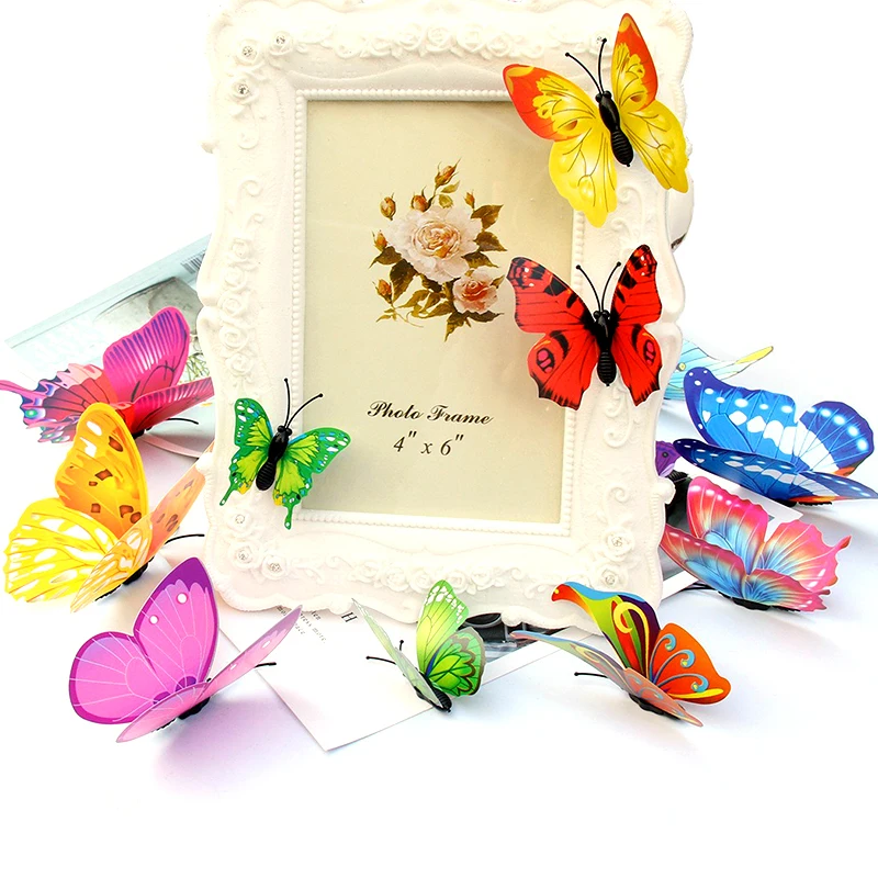12 unids/pack efecto 3D pegatina de mariposa pegatina magnética para pared de refrigerador PVC arte moderno calcomanía decoración del hogar regalo creativo ZYF - imagen 5