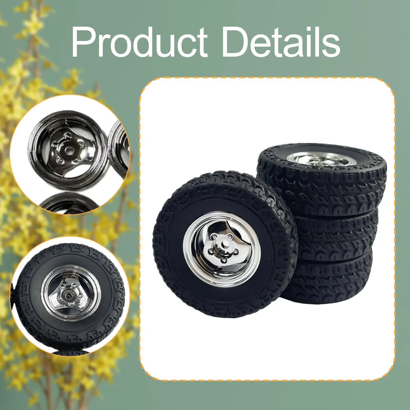 4 Actualización Fácil instalación, repuesto profesional de ruedas y neumáticos RC, accesorios de bricolaje, negro para 1:18 - imagen 5