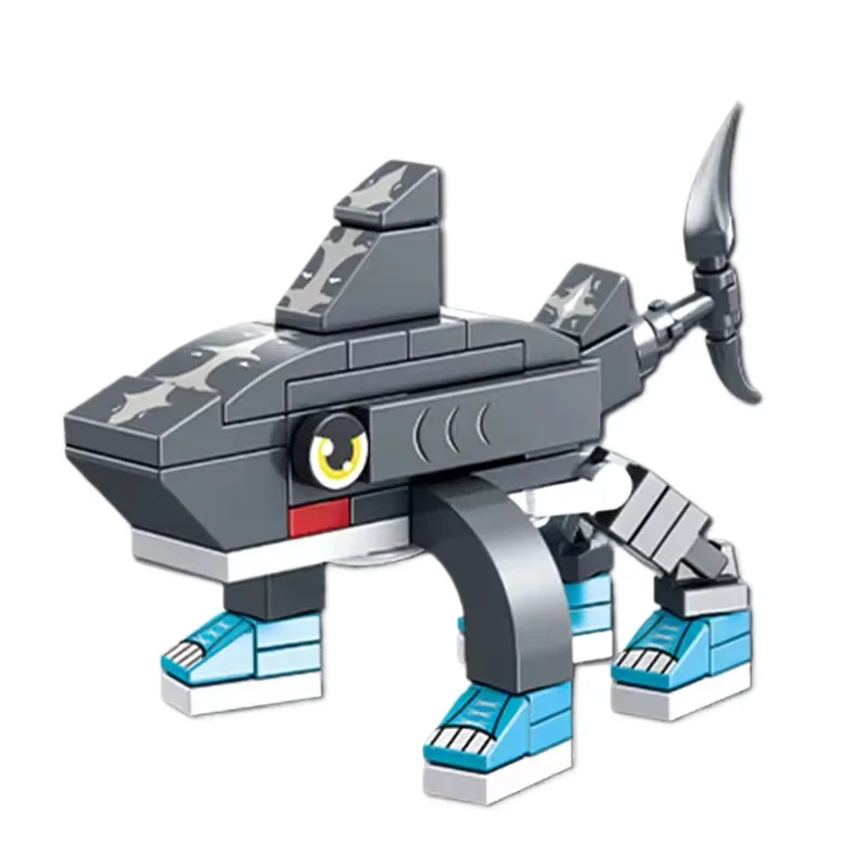 Bloques de construcción creativos italianos Brainrot Tung Tung Sahur cocodrilo modelo de avión bloques de empalme juguetes para niños regalos - imagen 5