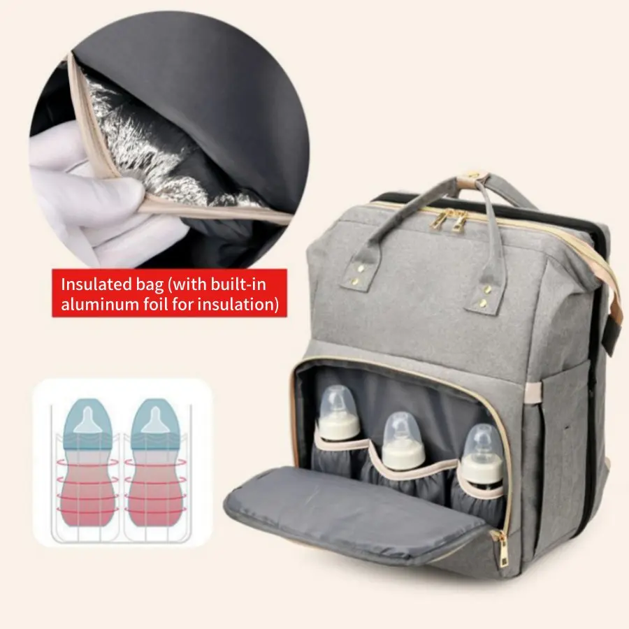 Bolsa de pañales plegable Oxford multifuncional para bebé - imagen 2