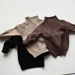 MILANCEL Suéter de punto cuello alto para niños y niñas