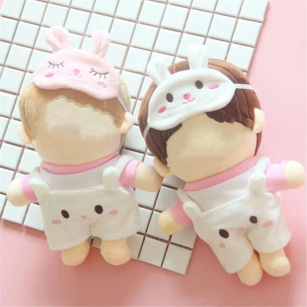 Ropa para muñecas de 20CM, Tops de felpa, oso bonito, máscara de sombra suave, Mini zapatos con Orejas de conejo para accesorios de muñecas Idol de Corea - imagen 2