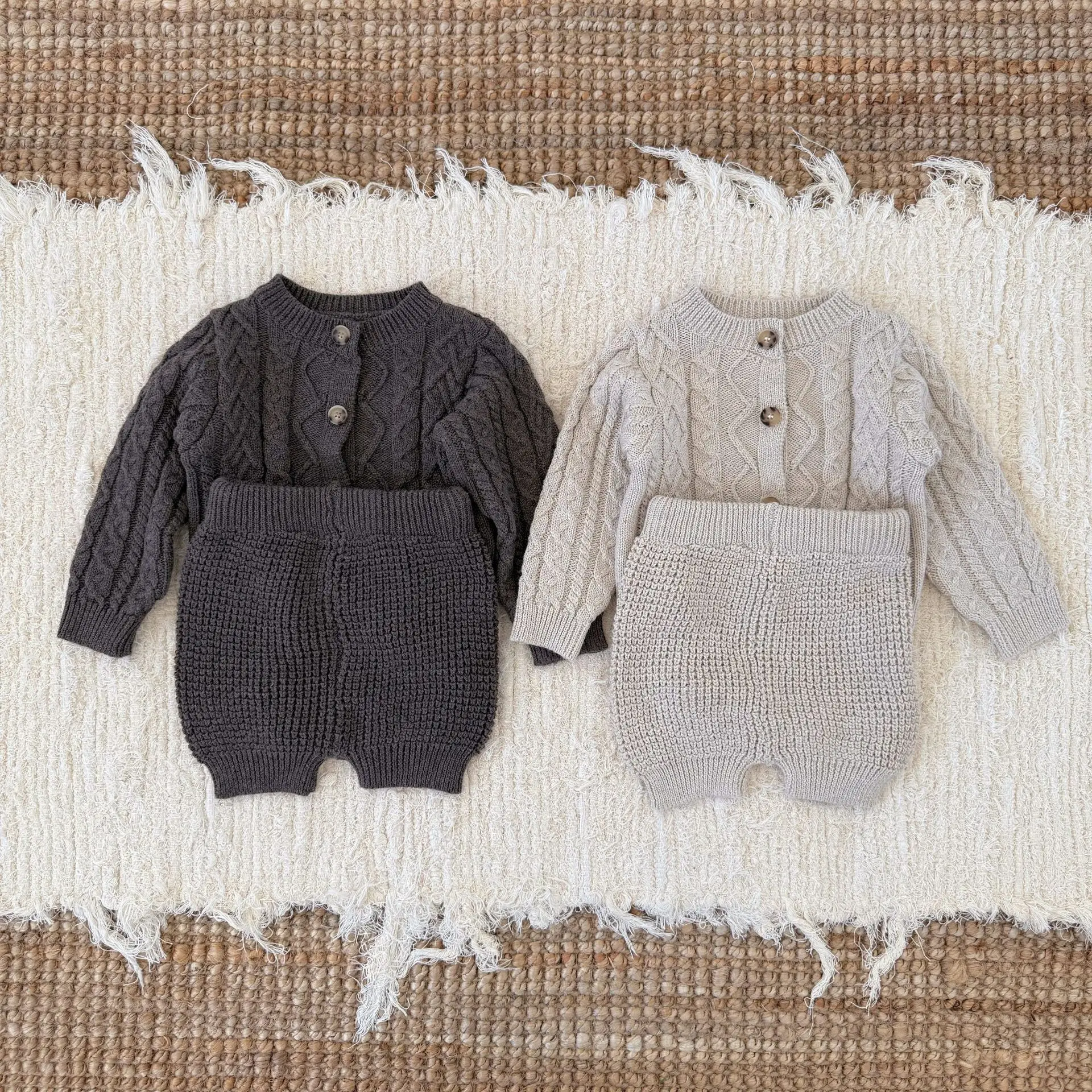 Suéteres para bebés de 0 a 3 años, ropa de punto Vintage para niños, cárdigans de punto de un solo pecho para niños pequeños, opción general - imagen 3