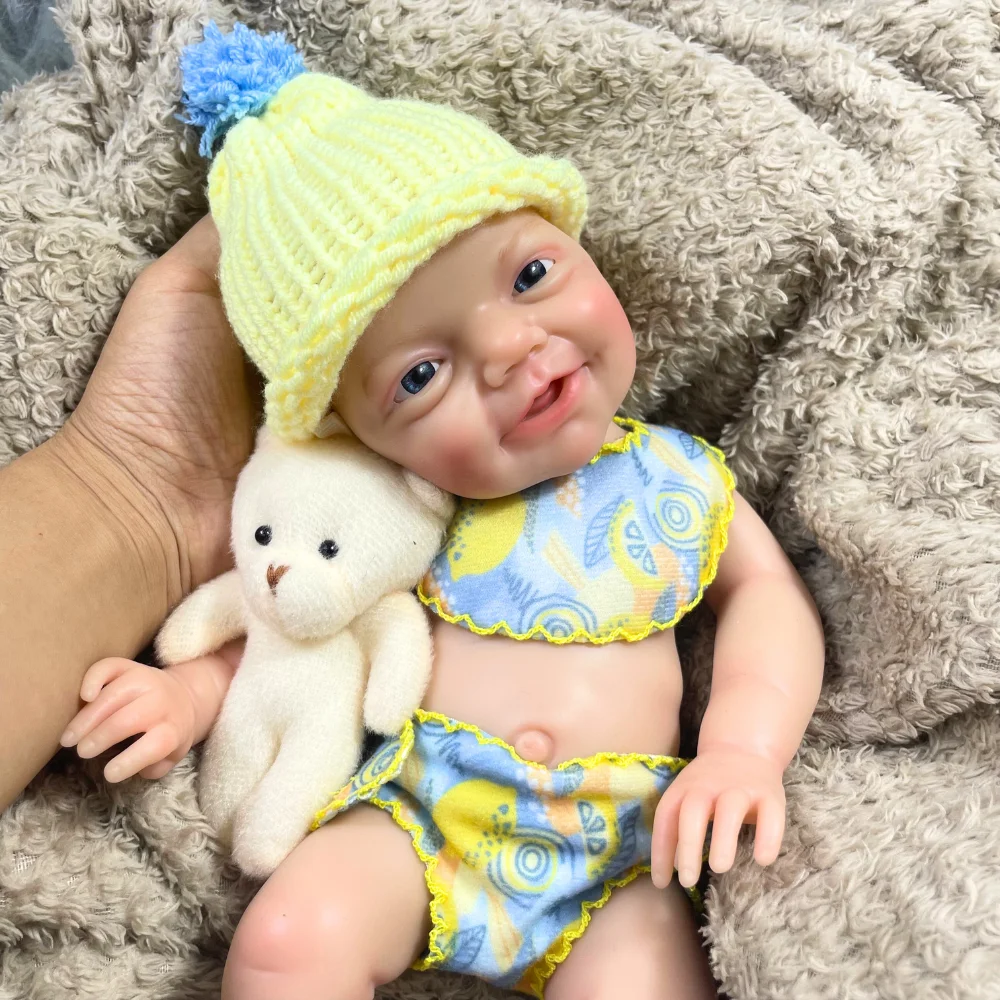 Mini muñeca Reborn de silicona para niño o niña de 13 pulgadas, cuerpo lavable, muñeca de silicona sólida, regalo de cumpleaños y Navidad