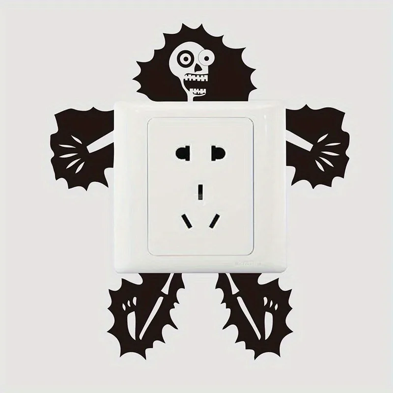 Pegatina de pared calavera sonriente para decorar habitación infantil en Halloween - imagen 3