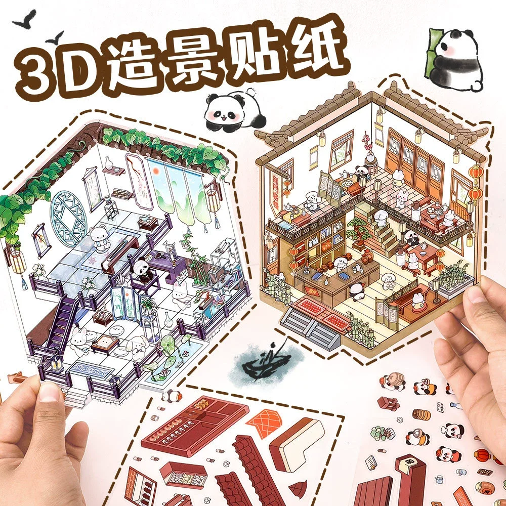 Pegatinas 3D bonitas y creativas para diario, pegatinas impermeables, Material de papel, Kit de álbum de recortes, material escolar para niñas - imagen 2