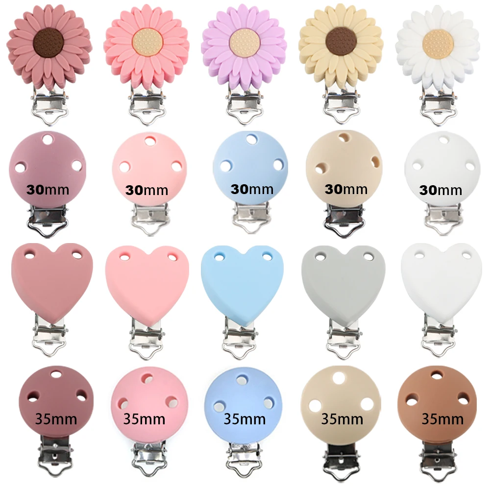 Sunrony 4/6 Uds nuevo Color redondo/corazón/flor Clips de silicona DIY bolso sombrero cadena llavero abrazaderas joyería accesorios hechos a mano