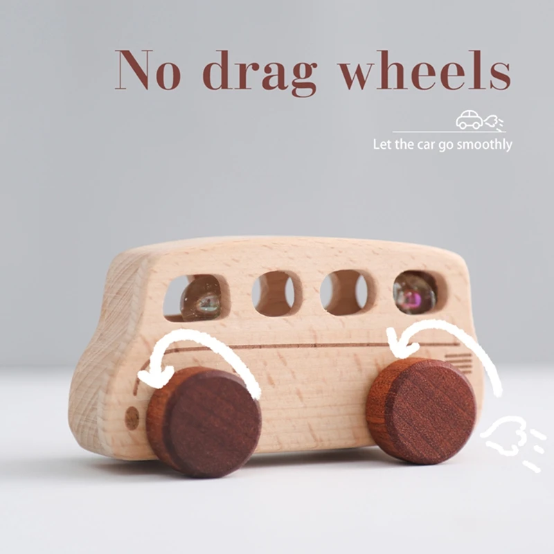 Juguetes de madera Montessori para bebé – bloques y coche educativos - imagen 2