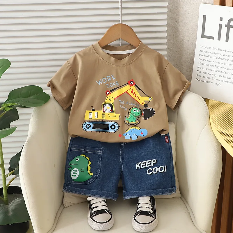 Conjunto verano bebé niña camiseta corta y shorts – Dibujo animado - imagen 2