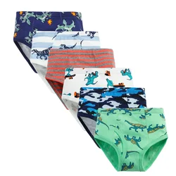Bragas de dinosaurio para niños y adolescentes, ropa interior de algodón para estudiantes, pantalones cortos para la pubertad, KF303, 3 uds. Por paquete