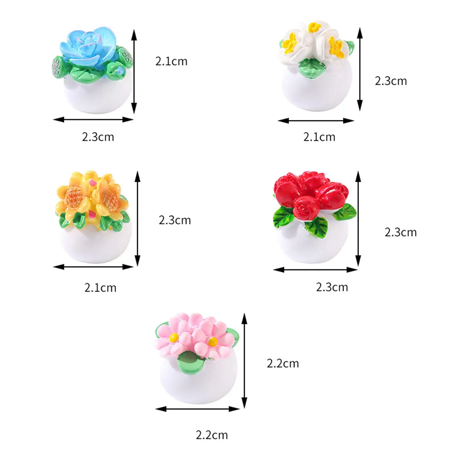 5 Pieces Fary Garden Model Dollhouse Accessories for 1/12 Scene Layout Decor