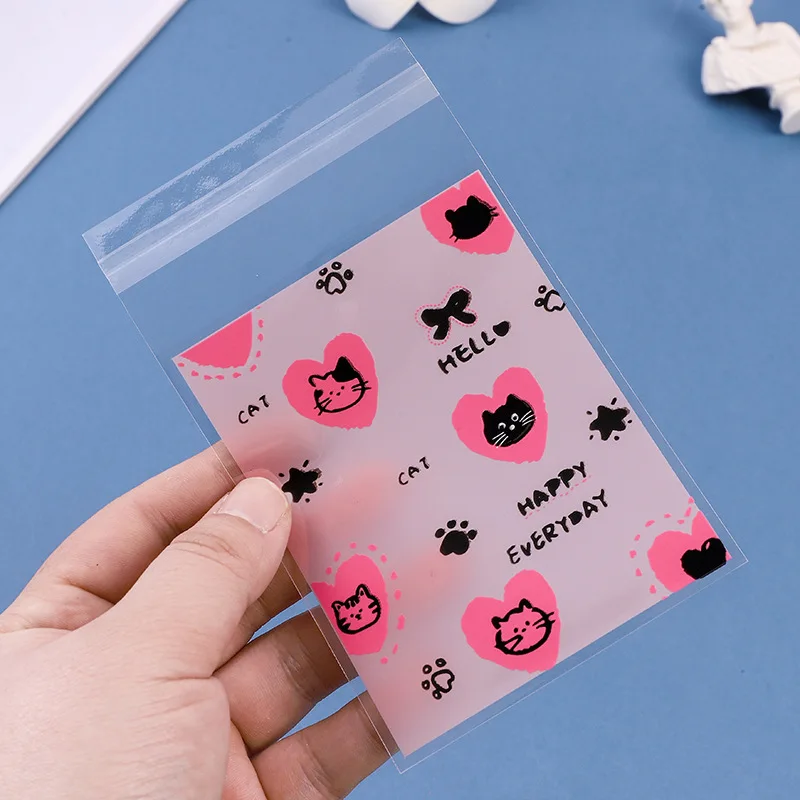 Fundas transparentes para sesión fotográfica INS, bolsa protectora para sesión fotográfica, bonito estampado de lazo, autoadhesivo, bolsa autosellante Opp, regalo, 50 Uds. - imagen 4