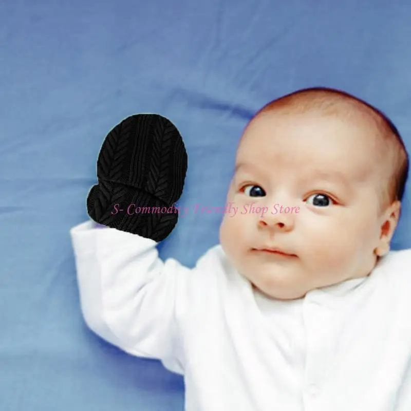 85AE Manoplas a prueba arañazos para recién nacidos, fundas mano algodón suave con banda elástica, diseño transpirable - imagen 2