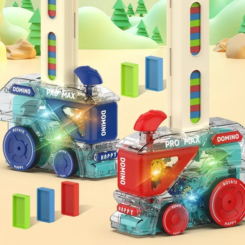 Tren de dominó eléctrico con luces y sonido – Juguete educativo para niños - imagen 4