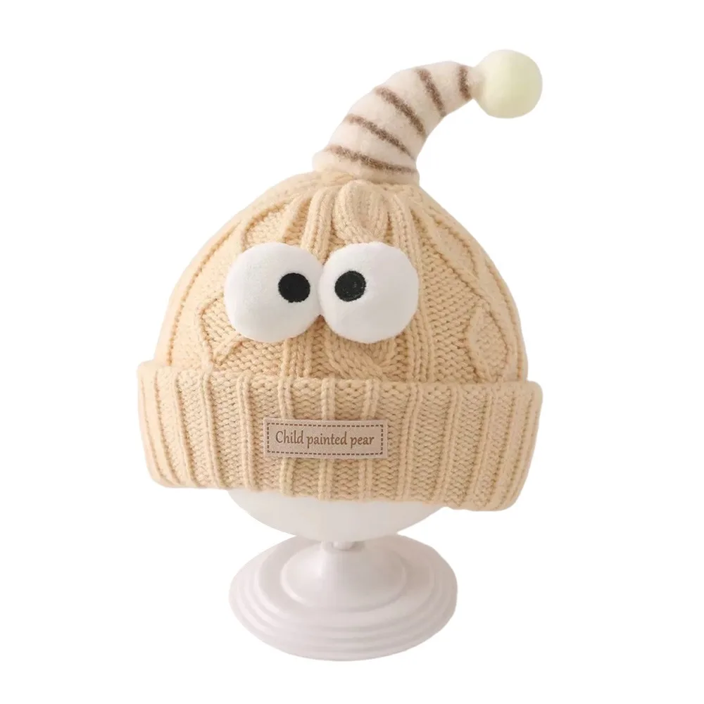 Gorros de invierno suaves a la moda para bebés, gorros cálidos de dibujos animados para niños, gorros de punto informales de ganchillo para niños