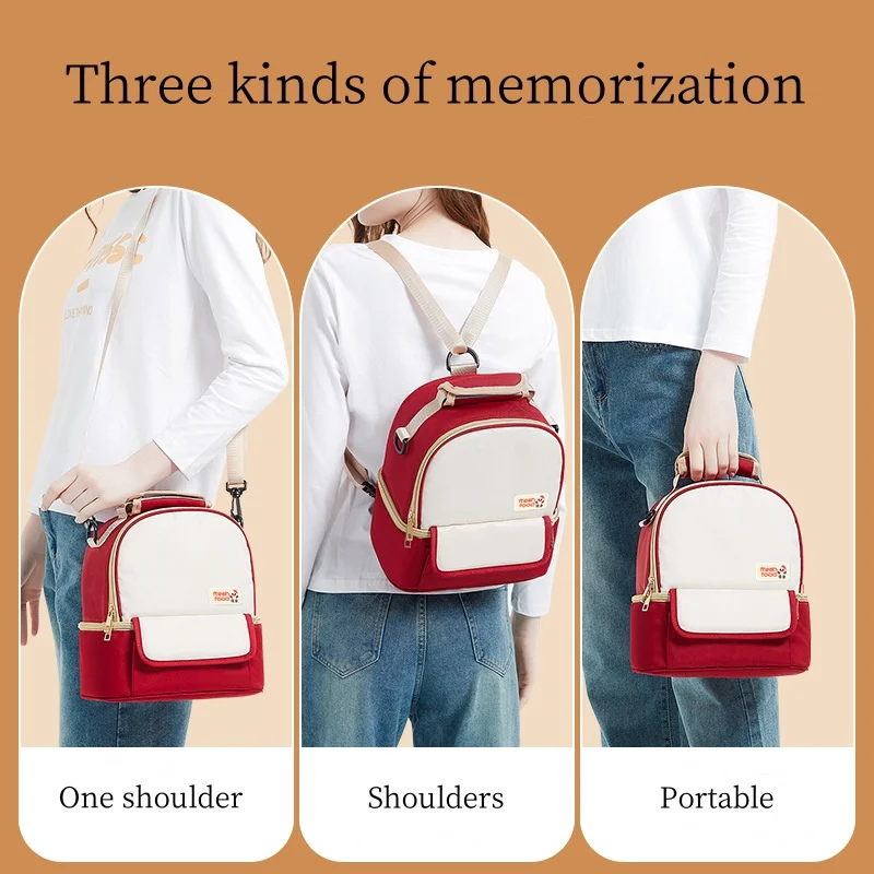 Bolsa de almacenamiento de productos para bebés, extractor de leche práctico con doble cremallera, taza de agua para pañales, bolsa de mamá, almacenamiento fresco de leche, doble paquete de hielo - imagen 5