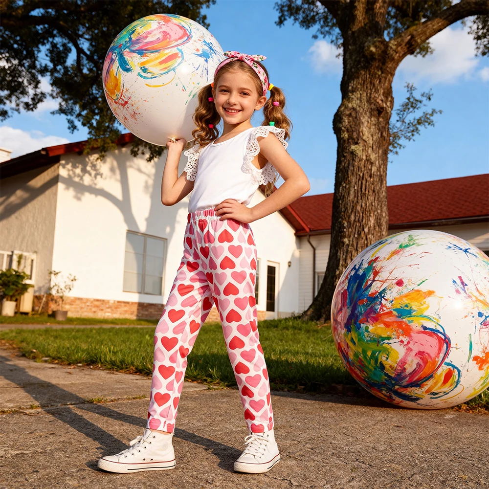 DXTON pantalones largos niño con corazones suave primavera verano - imagen 3