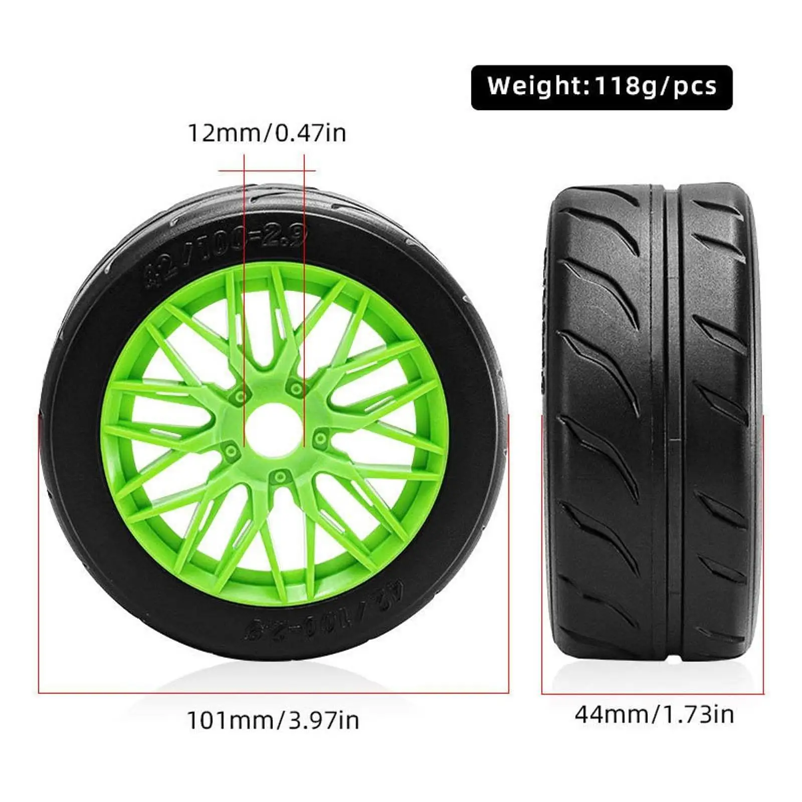 4 Pieces 1:8 Wheels and Tires RC Car Upgrade Part RC Car Accessories 4 Pieces 1:8 Wheels and Tires RC Car Upgrade Part RC Car Accessories