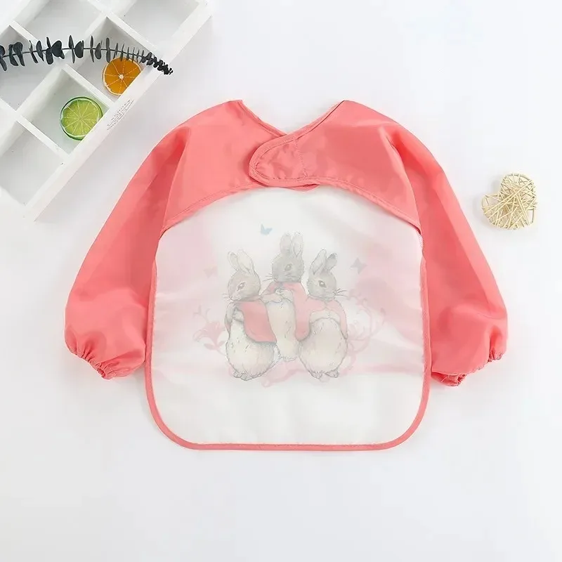 Baberos impermeables de manga larga con estampado animal para bebé - imagen 4