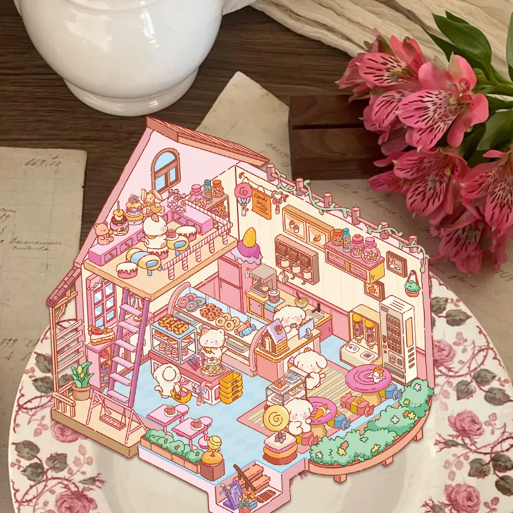 Pegatinas decorativas 3D con Paisajes en Miniatura para Habitación Infantil