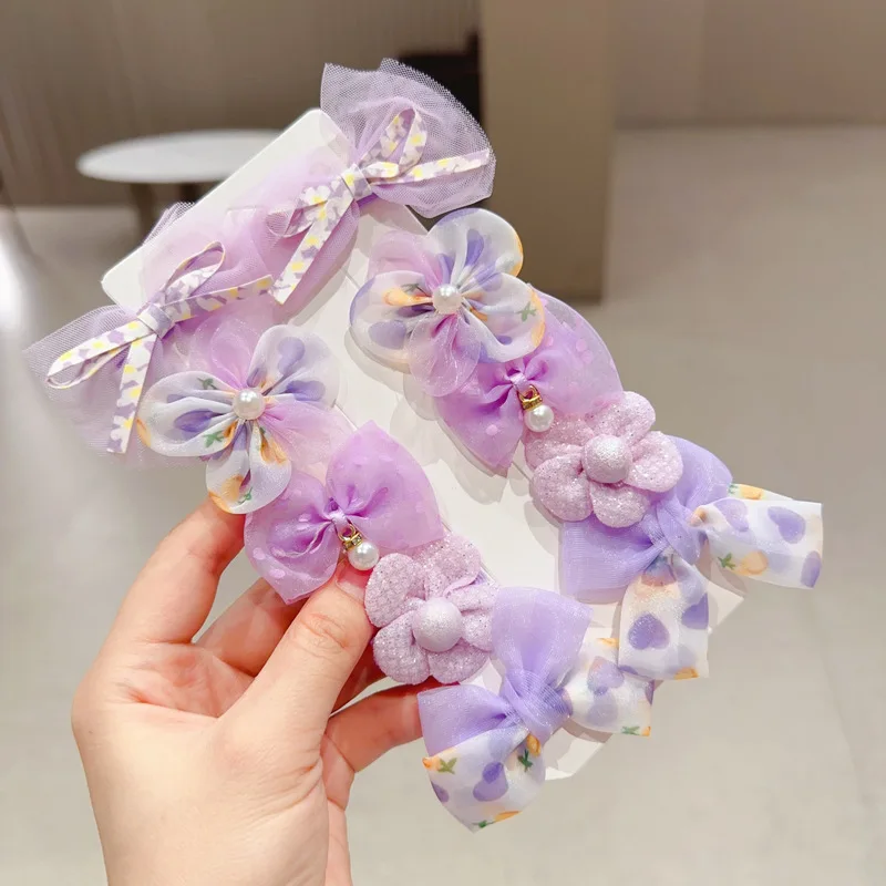 Pinzas lazo para pelo de bebé con flores suaves que no dañan - imagen 3