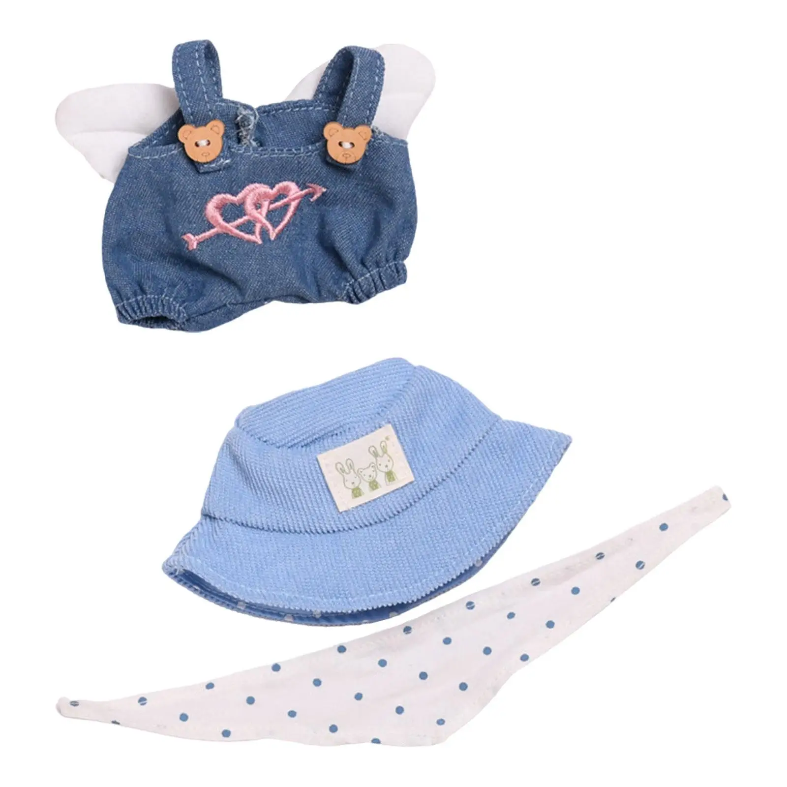 Plush Doll Jumpsuit Dress up Flexibility Hands on for Little Girls Imagination Fashion Costumes Girl Doll Pants for 15cm Doll