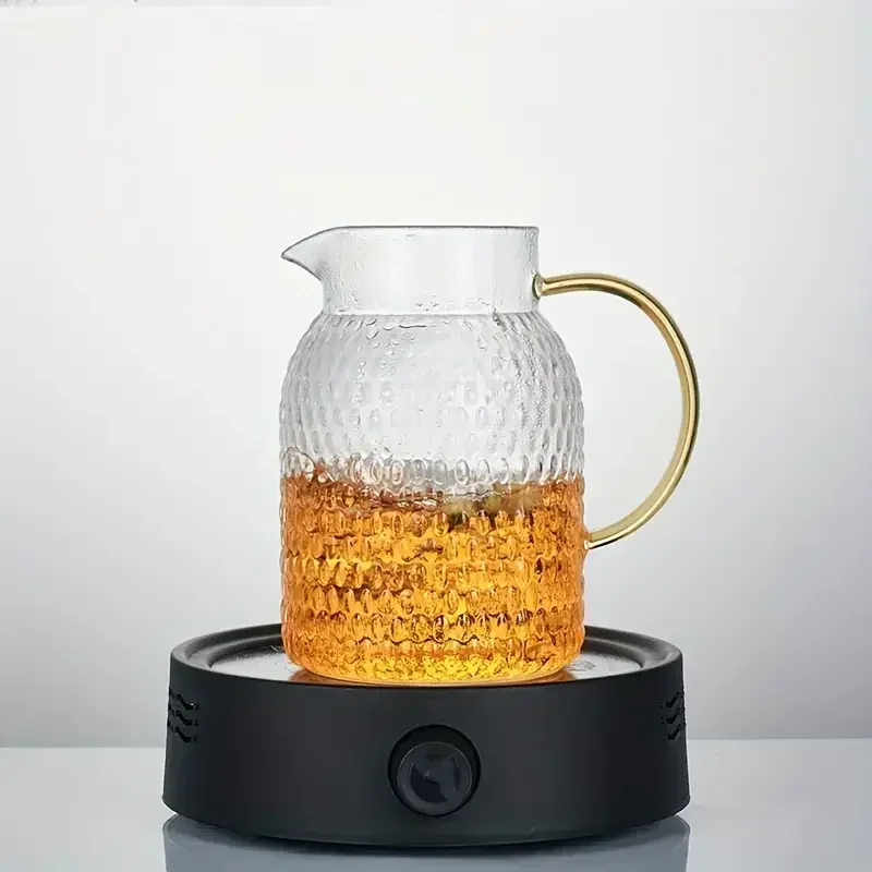 1pc glass pitcher with lid high borosilicate glass heavy duty water pitcher drink carafe for hot and cold beverges drinkware details 9