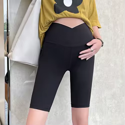 Pantalones cortos premamá cintura alta con soporte abdominal