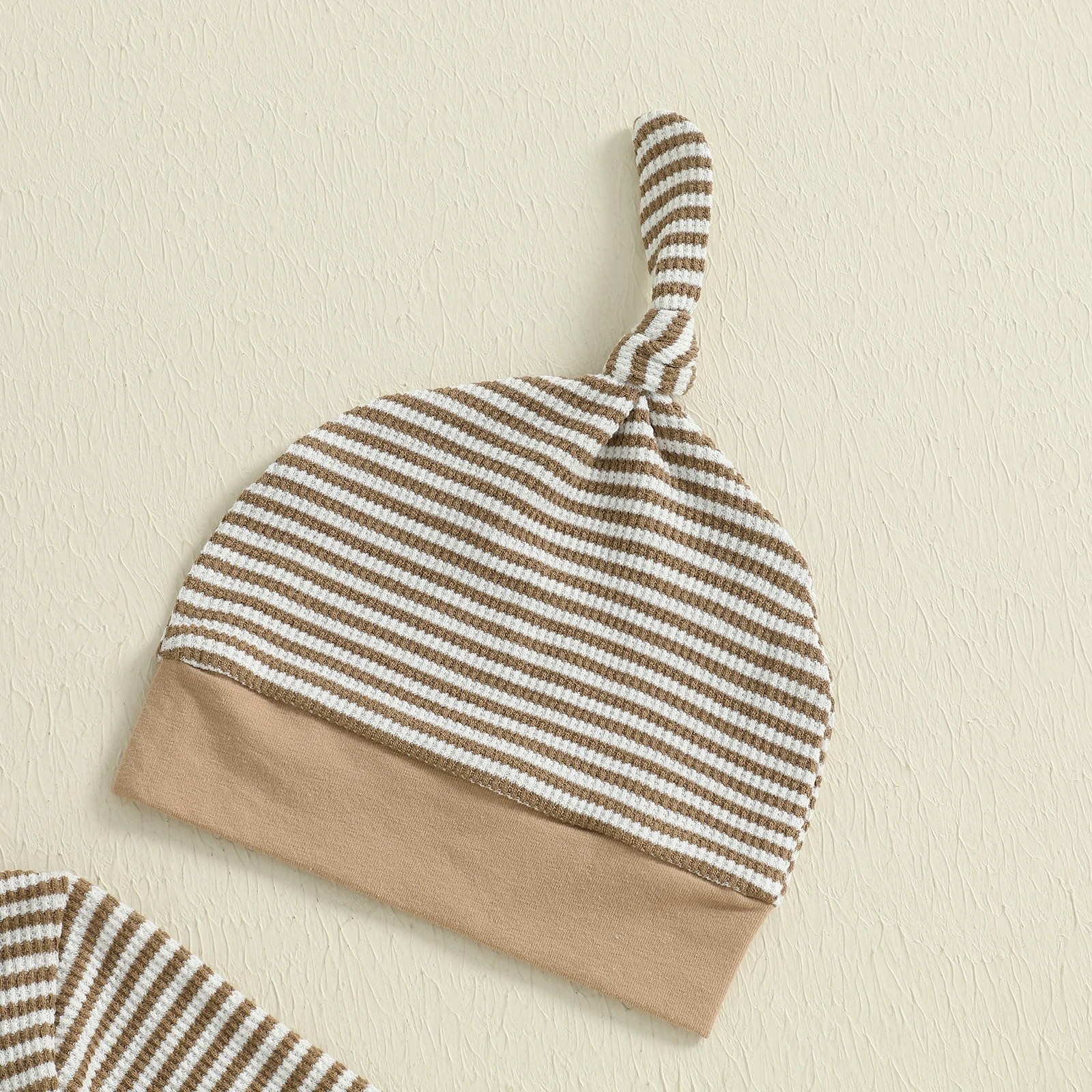 SUNSIOM Ropa de otoño para bebé, mameluco con estampado de rayas, mono largo de manga larga con sombrero, conjunto de 2 piezas - imagen 5