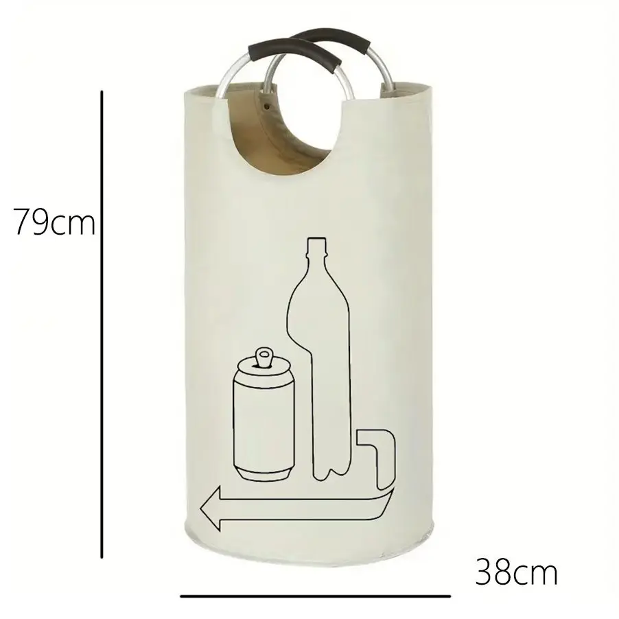 Cesta de almacenamiento de botellas vacía, bolsa recolectora de botellas de agua residual de cocina plegable con mango de aluminio, contenedor de gran capacidad - imagen 5